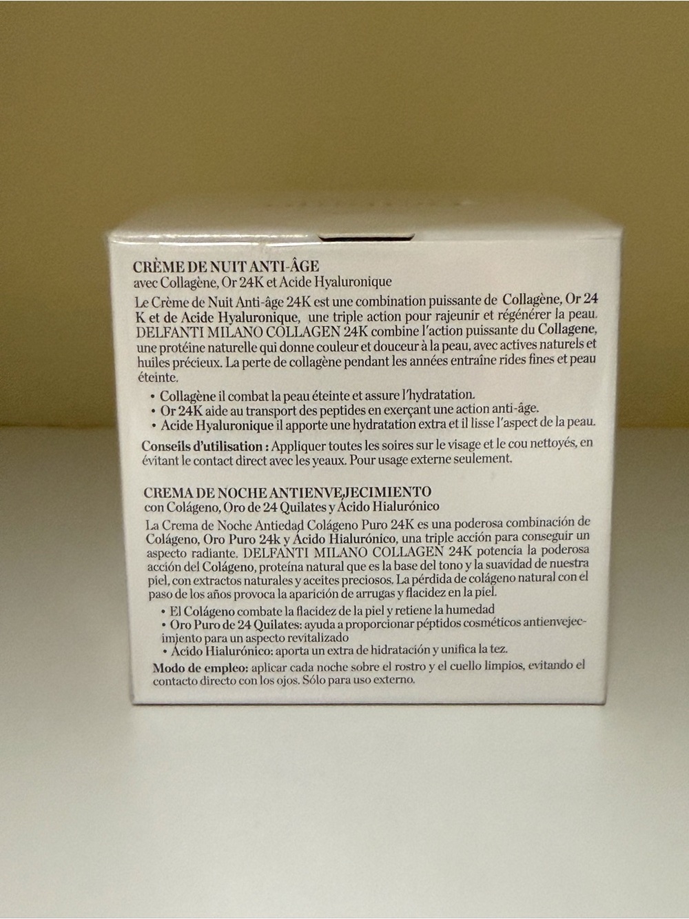 Delfanti Milano Collagen 24K Anti-Aging Night Cream - Gold Italy New Sealed - Picture 4 of 5
